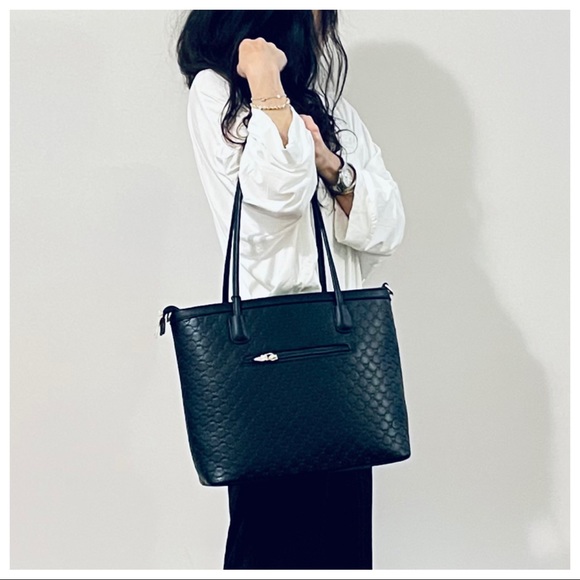 Chic vegan leather tote and wallet bag set - Picture 7 of 12